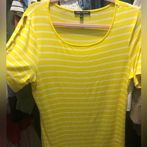 Yellow striped blouse t shirt